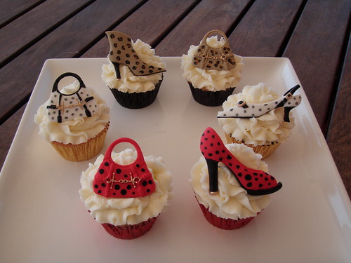 "Bring on the glam & glitz Girl's night out shoes & bags cupcakes" by 