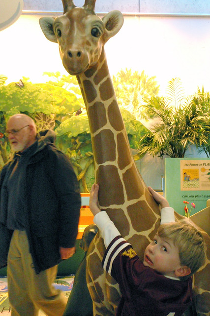 Karl's Riding a Giraffe!