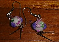 Puple lantern earrings