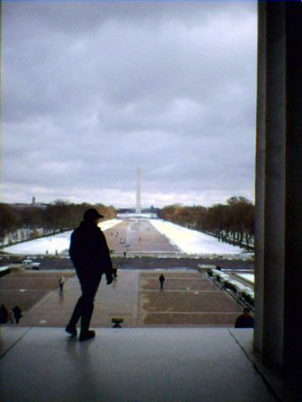 View of snowy DC from Lincoln Memorial