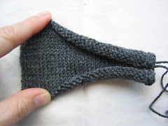 Grey Cabled Socks - swatch
