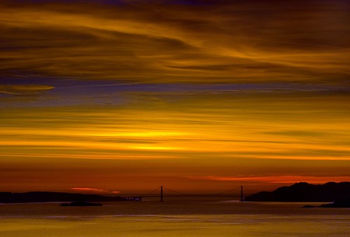 Cloudy Golden Gate Sunset