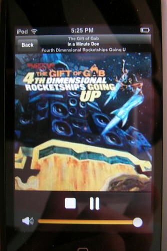 iPhone app displaying cover art from Last.FM