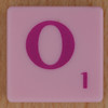 Scrabble pink tile letter O
