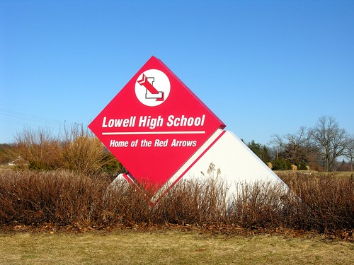 Lowell MI High School Sign