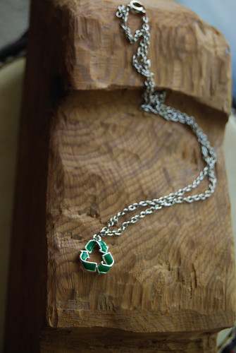 recycle sign necklace