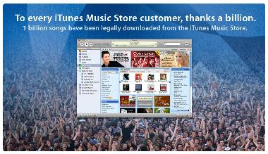 A billion iTunes songs download