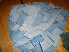 Jeans Quilt (pre-washing)