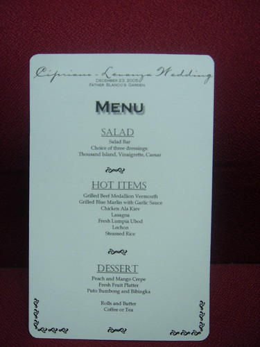  menu cards wedding 
