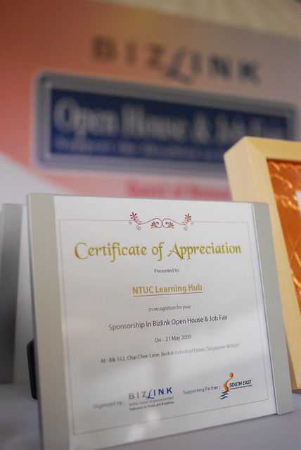 certificate of appreciation ntuc learning hub