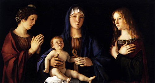 聖母子と聖カタリナ，マグダラのマリア（ジョヴァンニ・ベリーニ）