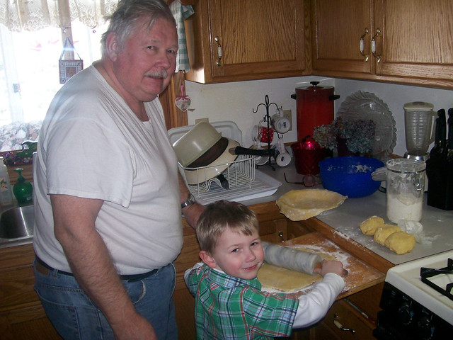 Making pie with Grandpa