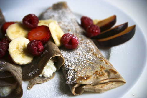 Cottage Cheese  Crêpes with Fresh Fruit