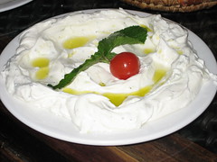 Labna (dry yoghurt served with cucumber, olive oil, garlic and mint) - £2.50
