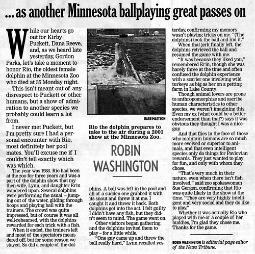 Scan of article from Duluth News Tribune featuring my pictures