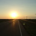 sunset on the open road