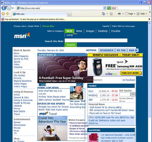 MSN Homepage in IE7