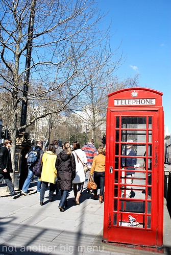 Red phone box in London