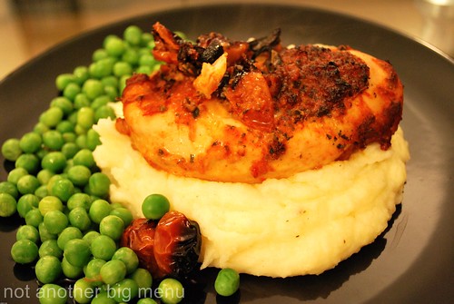 Sainsbury's £5 meal for two, chicken and mash with peas