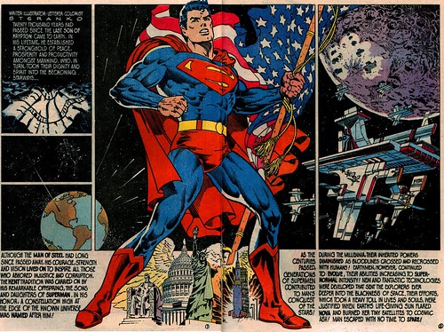 Superman 400 patriotic splash by Jim Steranko