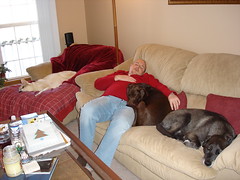 12-05 Eric & the doggies sacked out!