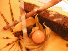 Chocolate & Saffron truffle  cake