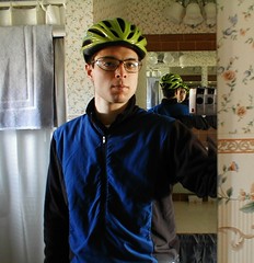 J. Nathan Matias in a green helmet