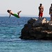 Ibiza - Playing on and off the rocks, Platja de Figueretes, Ibiza