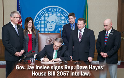 Gov. Inslee signs Rep. Hayes' House Bill 2057