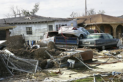 Some 350,000 vehicles littered flooded New Orleans neighborhoods. PHOTOGRAPH BY