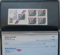 checkbook and stamps lifehack