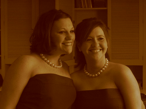 Heather and Sarah, bootiful bridesmaids
