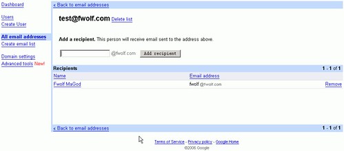 gmail for your domain的 邮件列表管理功能