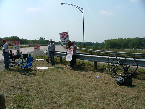 flat tire at the picket line