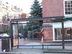 Bus shelter with balcony seating, P Street NW