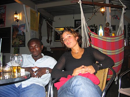 Kleine and Lieke at Broki (the hammock bar)