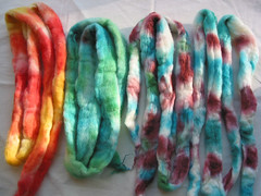 Dyeing fiber - dried