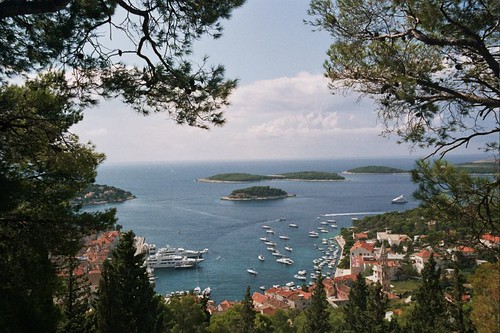 Harbor of Hvar Town in Croatia