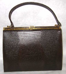 Coquette NY brown lizard purse