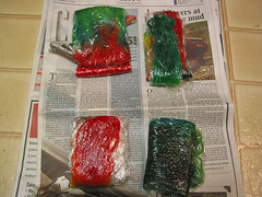 Food coloring dyed wool