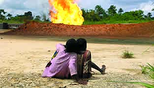 Shell gas flare, Nigeria.