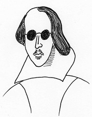 drawing of Shakespeare in sunglasses