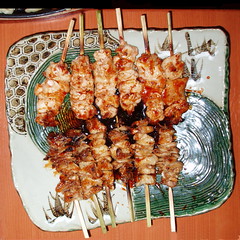 yakitori (Ļ): chicken skin #1276 In this case, we had to order three skewers at a time. The prices are, howevever, by skewer.