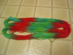 Food coloring dyed wool
