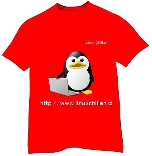 Modelo polera roja LinuxChillan
