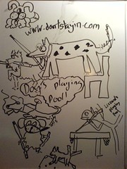 Dogs playing pool, the complete piece