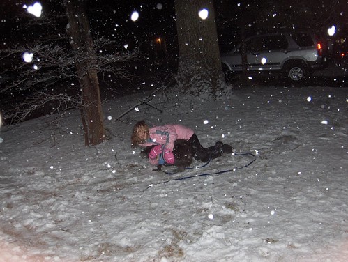 Playing in snow