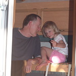 Playing with Grandad in the caravan<br/>23 May 2010