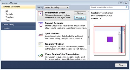 Visual Studio 2010 - Presentation Zoom