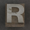 Caslon metal type letter R